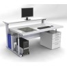 PC holder adjustable white aluminium mountable right/left, height: 250-550 mm, width: 70-230 mm