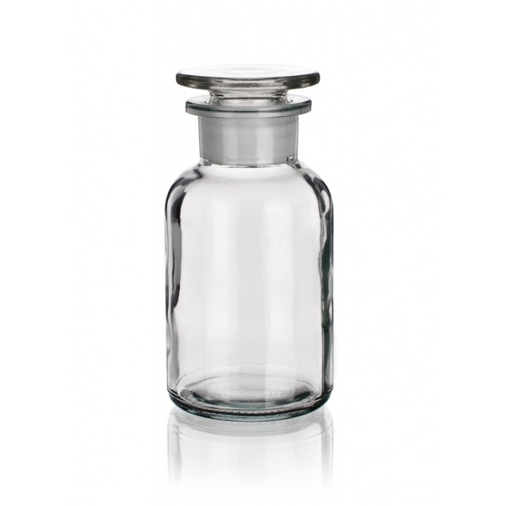 Weithals-Standflasche 250 ml Glas mit eingeschliffenem Stopfen Klarglas