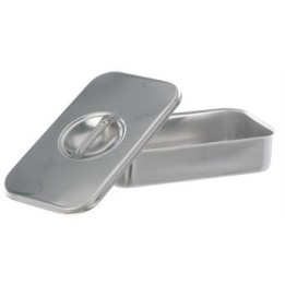 Instrumentenschale mit Deckel, 18/10-Stahl, 230x133x45 mm | Hornik