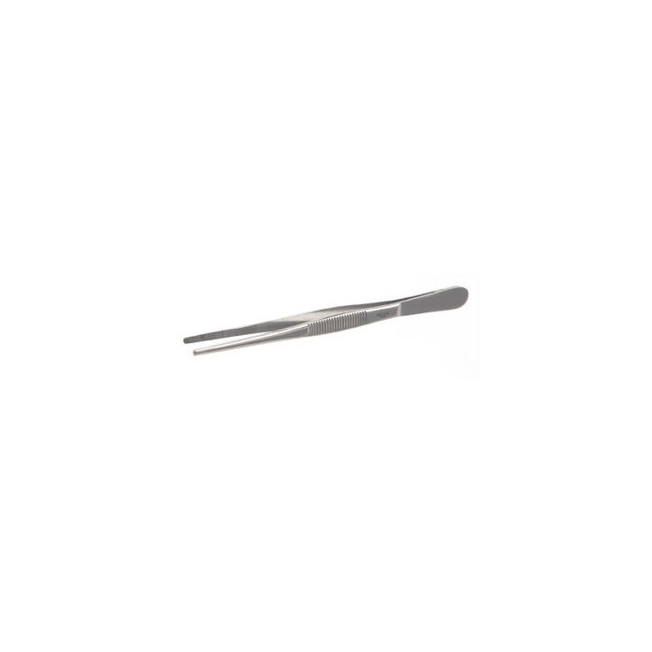 Steel tweezers 18/10, straight, blunt-ended, 105 mm | Hornik