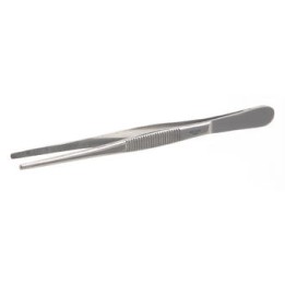 Stainless steel 18/10 straight blunt tweezers | Hornik