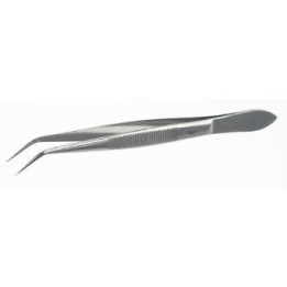 Stainless steel 18/10 bent pointed tweezers 145 mm | Hornik