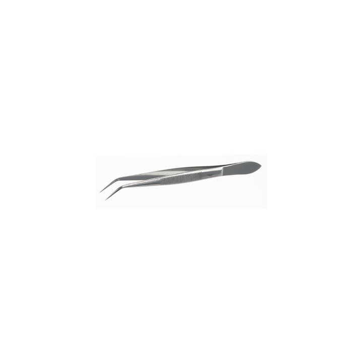 Stainless steel 18/10 bent pointed tweezers 145 mm | Hornik