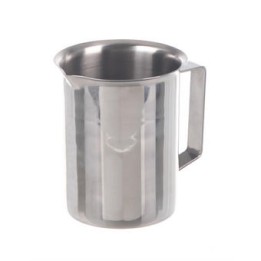 Becher 1000 ml mit Rand und Griff, 18/10 Stahl | Hornik