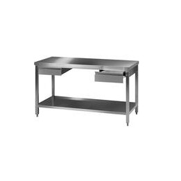 Laboratory work table 2, 18/10 steel, 3000x750x750mm | Hornik