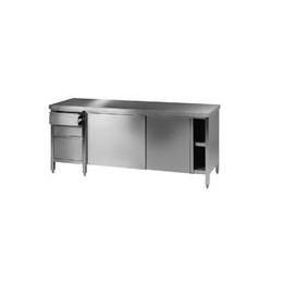 Labor-Arbeitstisch 7, Stahl 18/10, 2500x750x900 mm | Hornik