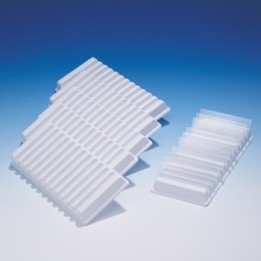 Objektträgerhalter für 12 Objektträger 76x26 mm Polystyrene B 86 xL 178xH 19 mm VE 6 St.