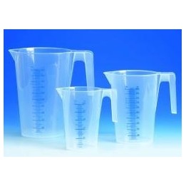Measuring cup 500:10 ml PP, blue graduation, 12 pcs | Hornik
