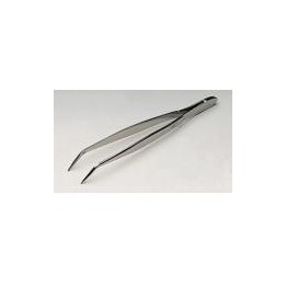 Stainless Steel 18/10 Tweezers, Bent, Blunt, 130 mm | Hornik