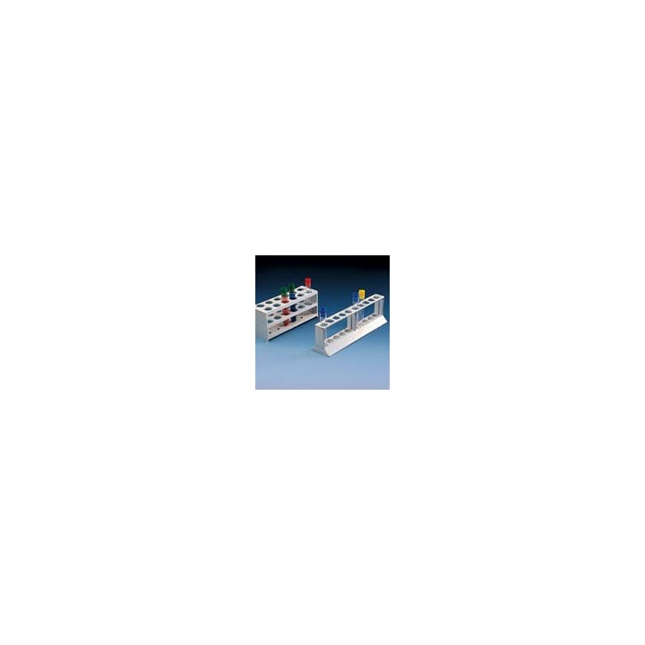 Stojak na probówki PP 24xØ21 mm, 375x65x85 mm | Hornik