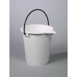 White 15 L PE Bucket with Spout and Handle | Hornik