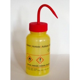 Tryskawka Aceton 500 ml PE-LD szerokoszyjna żółta z zakrętka czerwona
