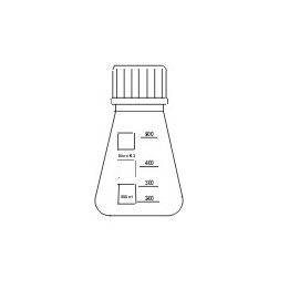 Erlenmeyerkolben 100 ml Borosilikatglas 3.3 Schraubkappe GL25 rot Teilung VE 10 Stck.