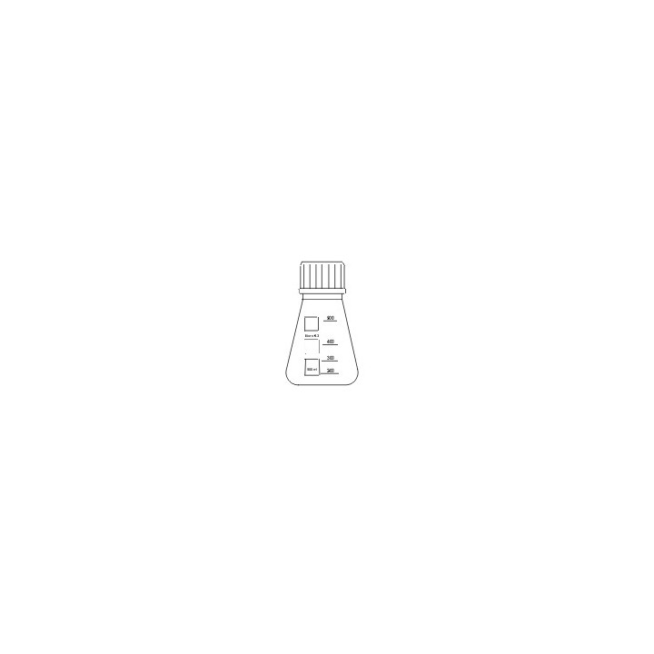 Erlenmeyer flask 3000 ml boro 3.3 amber screw cap GL45 red graduation