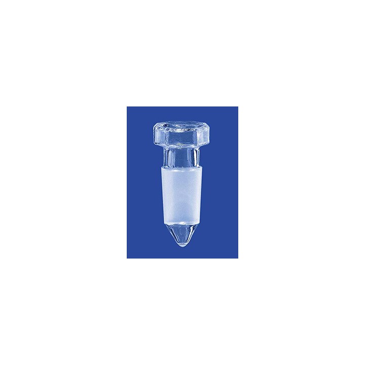 Glasstopfen sechskant hohl Spitzboden NS7/16 VE 10 Stck.
