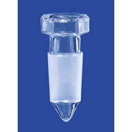 Hexagonal hollow stopper glass pointed bottom NS34/35 pack 5 pcs.