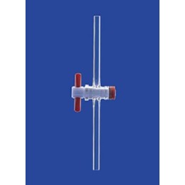 Jednodrożny zawór kulowy kranik PTFE NS21,5 otwór 6 mm