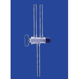 2-way stopcock with solid glass plug Duran NS14,5 bore 2,5 mm
