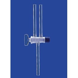 2-way stopcock with solid glass plug Duran NS18,8 bore 4 mm