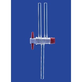 Dwudrożny zawór kulowy kranik PTFE NS14,5 otwór 2,5 mm