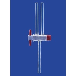 Zweiweg-Kegelhahn mit PTFE-Küken Duran NS18,8 Bohrung 4 mm