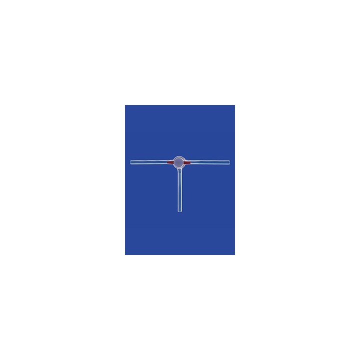 Dreiweg-Kegelhahn mit PTFE-Küken Duran NS14,5 Bohrung 1,5 mm