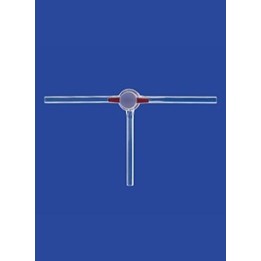 Dreiweg-Kegelhahn mit PTFE-Küken Duran NS24 Bohrung 4 mm