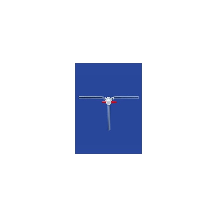 Dreiweg-Kegelhahn nach Czako PTFE Duran NS18,8 Bohrung 4 mm