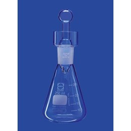 Jodzahlkolben mit Kragen Duran 100 ml Griffstopfen NS29/32