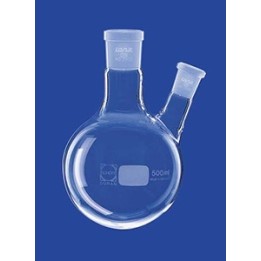 Zweihals-Rundkolben 100 ml Seitenhals schräg Duran Mitte NS24/29 Seite NS14/23