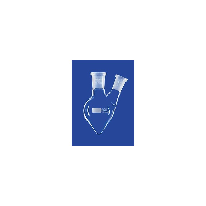 Zweihals-Spitzkolben 25 ml Duran Mitte NS14/23 Seite NS14/23