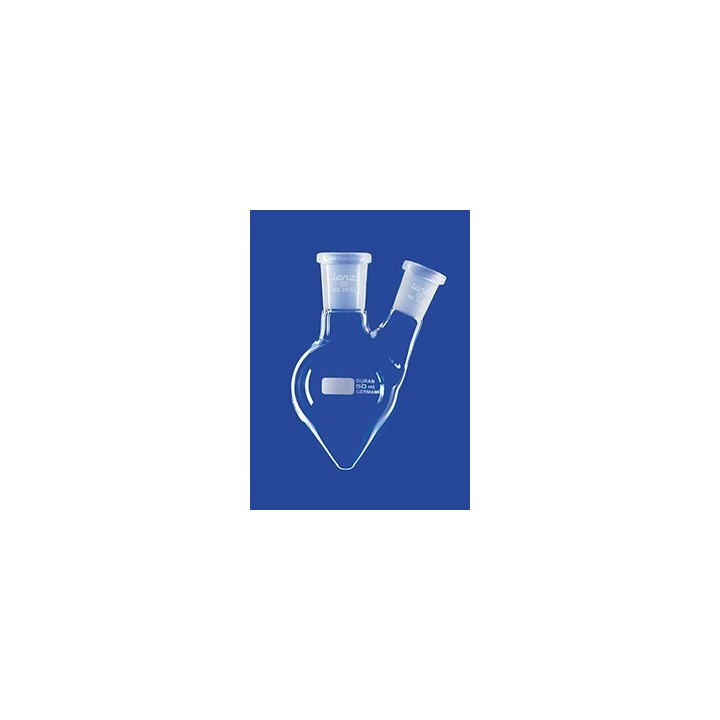 Kolba gruszkowa 2-szyjna 50 ml Duran środkowa NS14/23 boczna NS14/23
