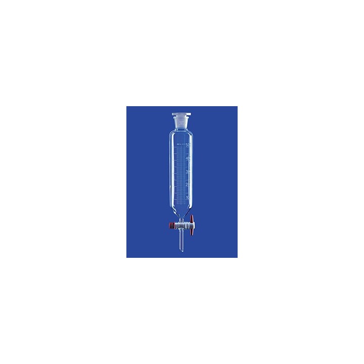 Separating funnel cylindrical borosilicate glass 50 ml PTFE plug NS29/32 pack 2 pcs.
