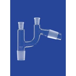 Claisen head 2 sockets 14/23 2 cones at 75° Duran Cone vertical NS14/23 Cone oblique NS14/23