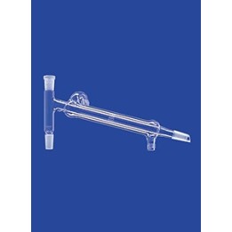 Distilling Link with Liebig condenser water connection GL 14 cones NS14/23 Length 160 mm