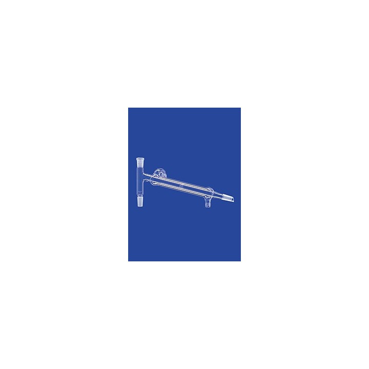 Distilling Link with Liebig condenser water connection GL 14 cones NS14/23 Length 250 mm