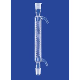 Schlangenkühler mit Kern und Hülse Wasseranschluß Olive Glas NS14/23 Länge 160 mm