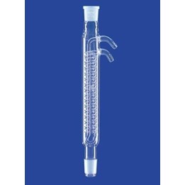 Dimroth-Kühler mit Kern und Hülse Wasseranschluß Olive Glas NS19/26 Länge 160 mm