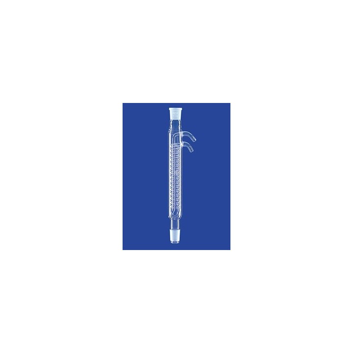 Dimroth-Kühler mit Kern und Hülse Wasseranschluß Olive Glas NS45/40 Länge 250 mm