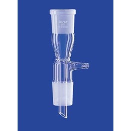 Receiver adapter straight with drain tip vacuum connection olive glass NS19/26