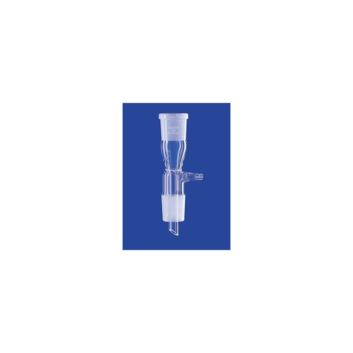 Receiver adapter straight with drain tip vacuum connection olive glass NS19/26