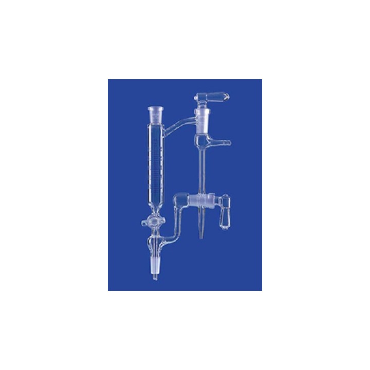 Distilling receivers Anschütz-Thiele 25 ml straight adapter graduated stopcock solid NS14/23