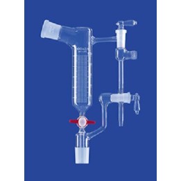 Destilliervorl. nach Anschütz-Thiele 25ml schräger Vorstoß grad. PTFE-Küken NS14/23