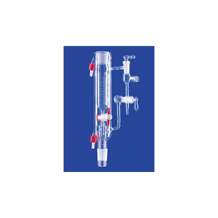 Nasadka Anschütz-Thiele z płaszczem grzejny kranik PTFE pojemność 100 ml NS29/32
