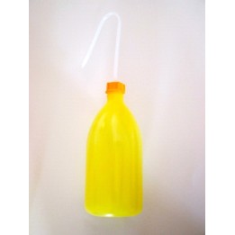 Tryskawka bez nadruku 1000 ml PE-LD wąskoszyjna żółta światłochronna zakrętka żółta