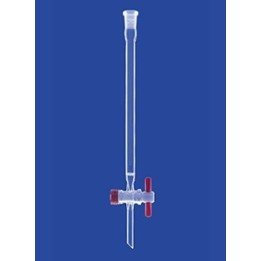 Chromatographie-Säule mit Fritte Por.0 Hülse und PTFE-Hahn Glas L200 mm Ø 15 mm NS14/23