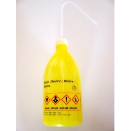 Safety was bottle "Benzin" 500 ml PE-LD narrow mouth yellow nature cap