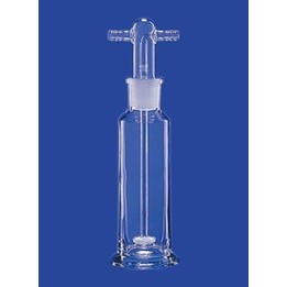Gaswaschflasche nach Drechsel Glasfritte Por. 0 Schlaucholiven Glas 250 ml