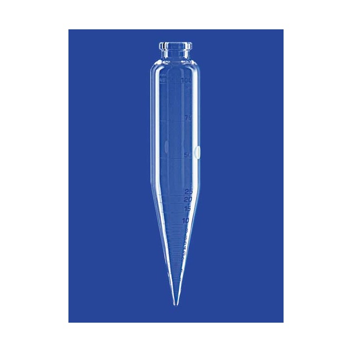 Zentrifugenglas 100 ml Duran ASTM D91 zylindrisch konischer Unterteil RZB 700 Länge 203 mm