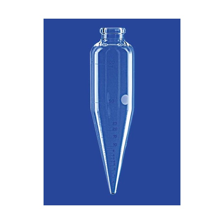 Probówka do wirówki 100mL Duran ASTM D96 cylindryczna dno stożkowe RZB 700 długość 167 mm